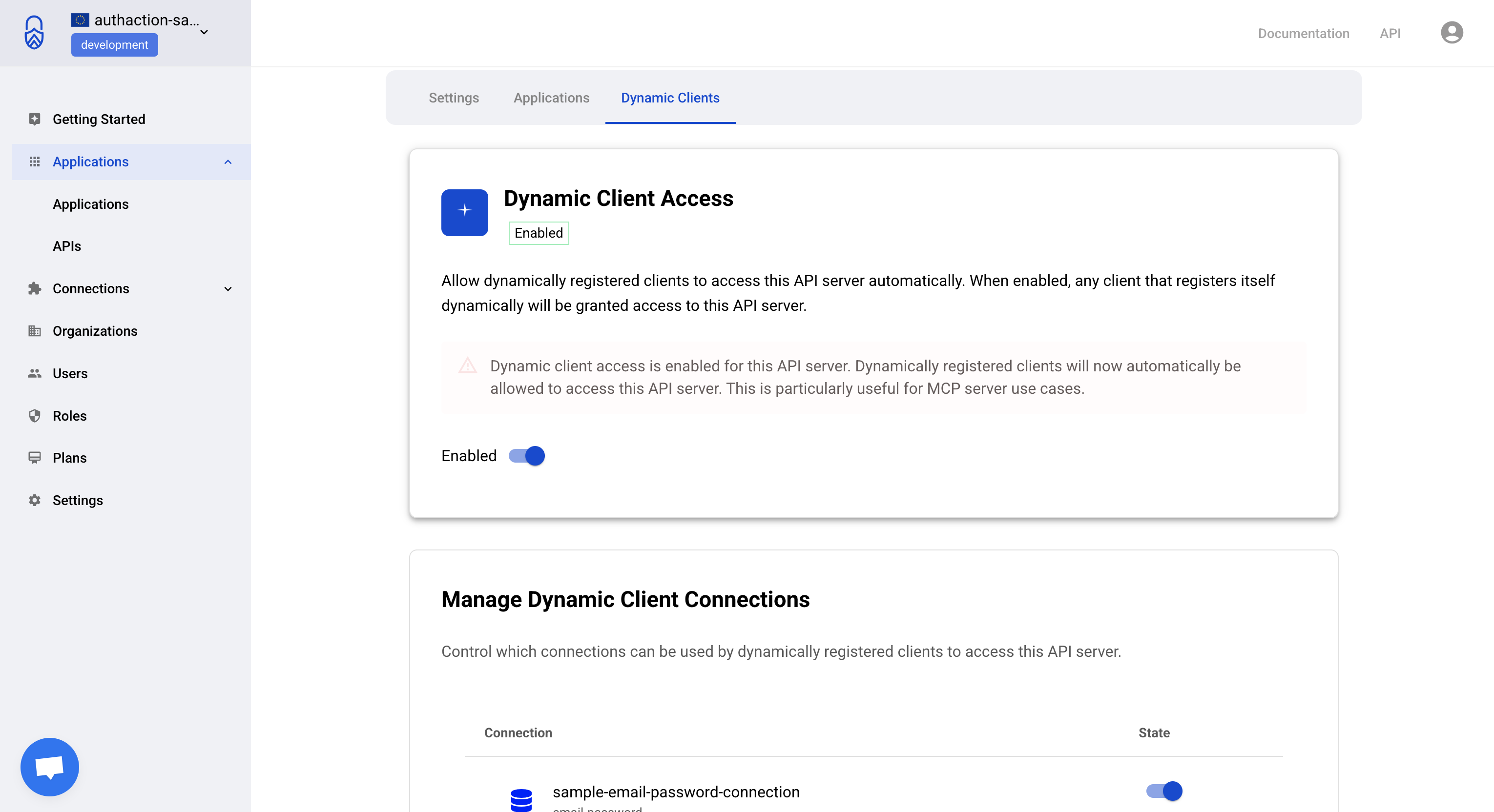 Manage Dynamic Client Connections