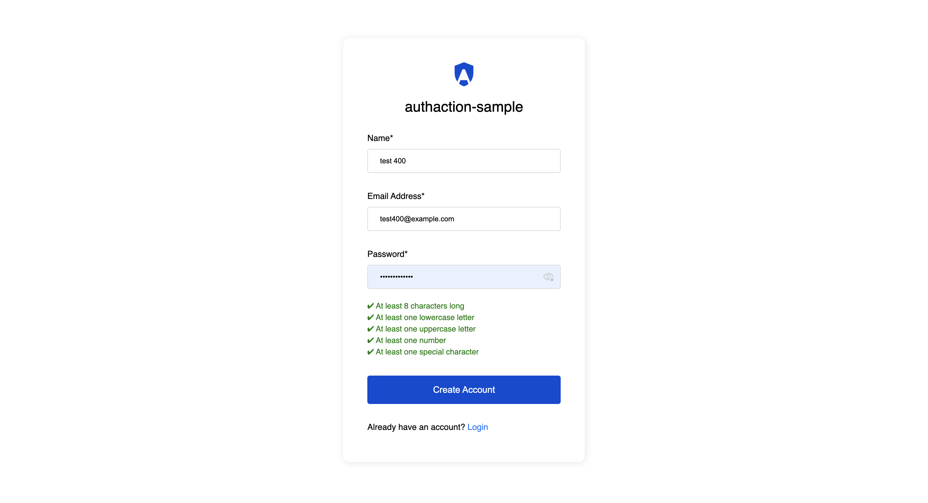 Signup Page